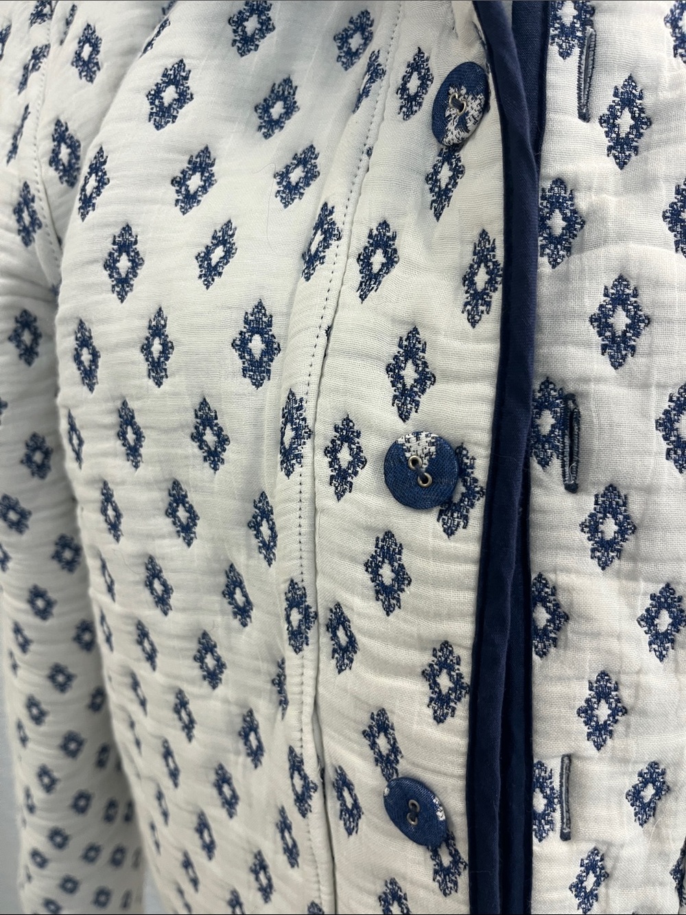 Souleiado- Navy blue & white GISELE "Merveilleuse" jacket - Picture 7 of 11